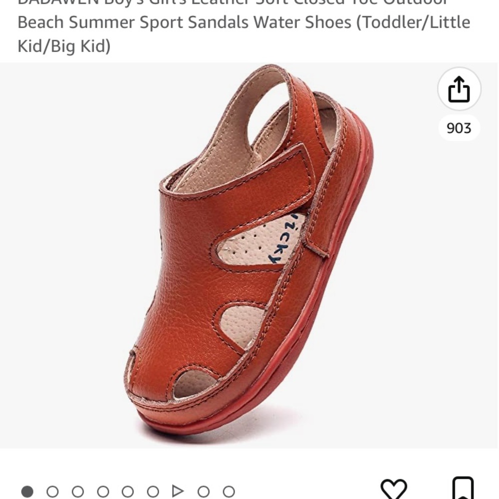 DADAWEN Leather Soft Closed Toe Outdoor Beach Summer Sandals Shoes